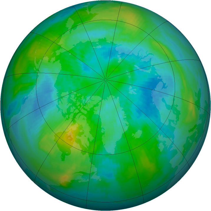 Arctic ozone map for 01 October 1987